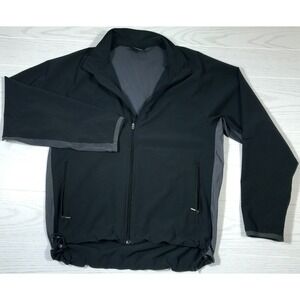 Vintage Nike Windbreaker Jacket Men Medium Black Vented Active Wear Full Zip Y2K
